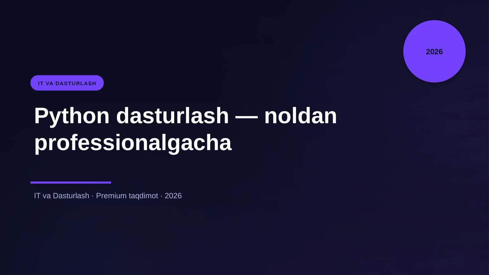 Python dasturlash — noldan professionalgacha 1