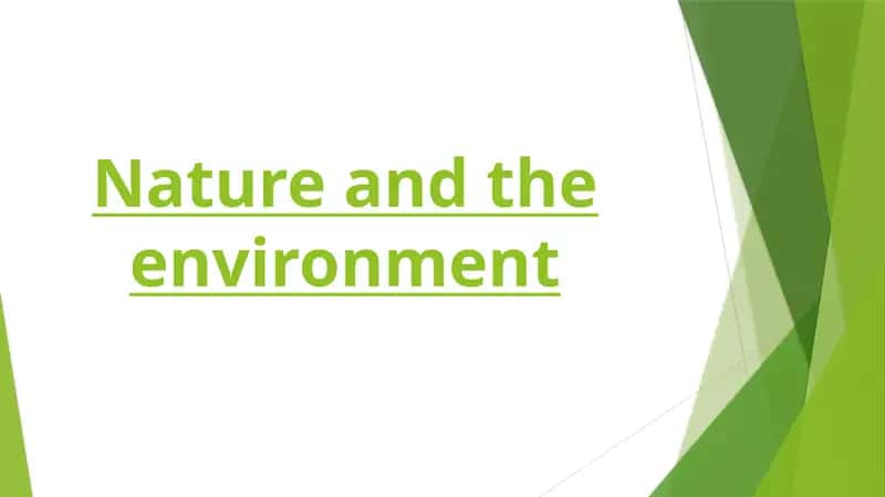Understanding Nature and Environment 1