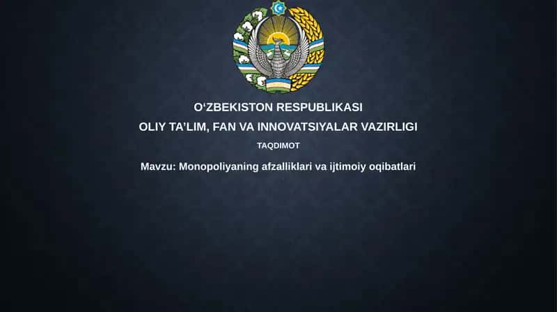 Monopoliyaning afzalliklari va kamchiliklari 1