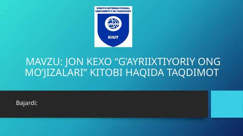 Jon Kexo hayoti va ijodi 1
