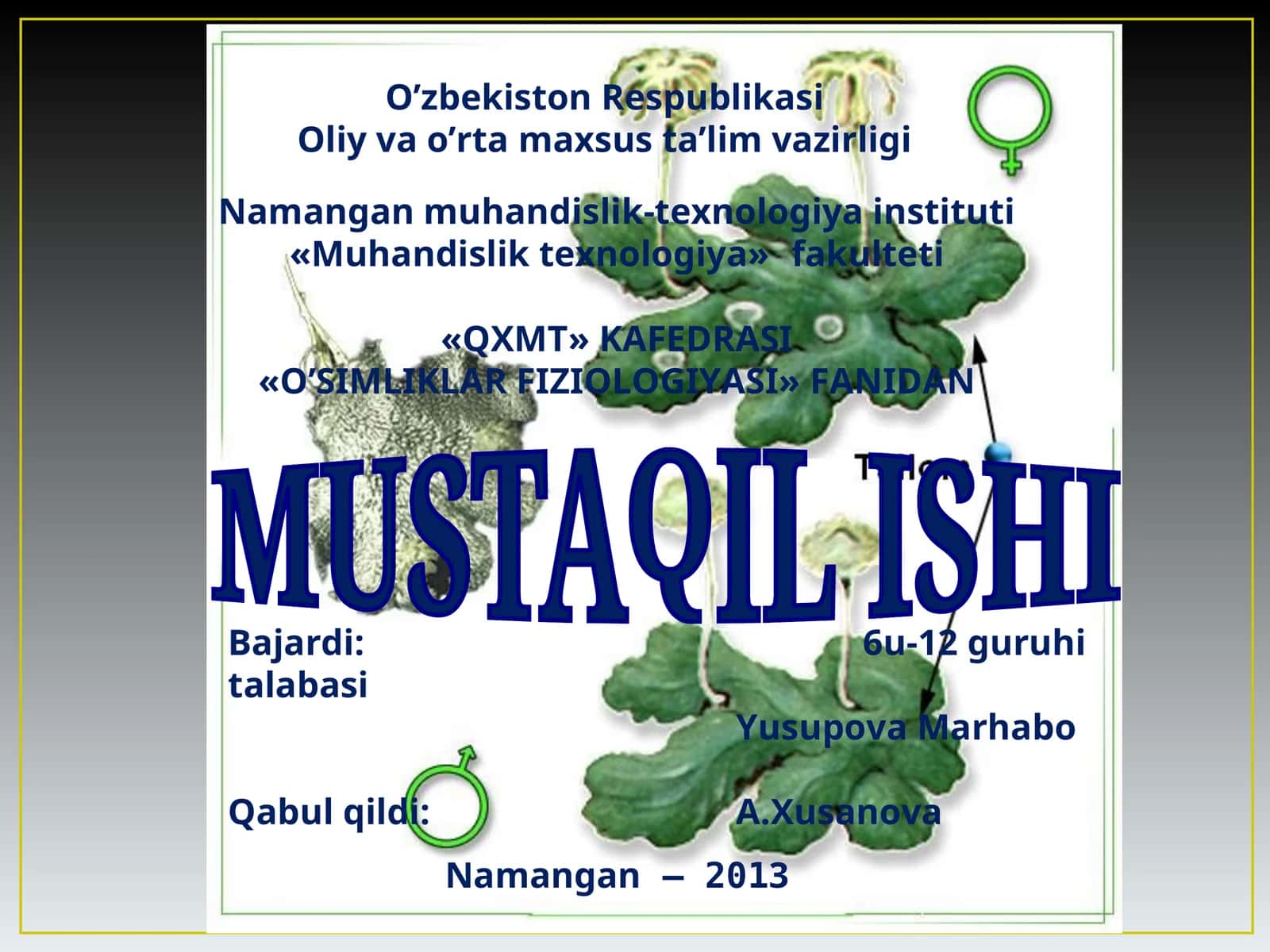 O’simliklarning Fiziologiyasi 1