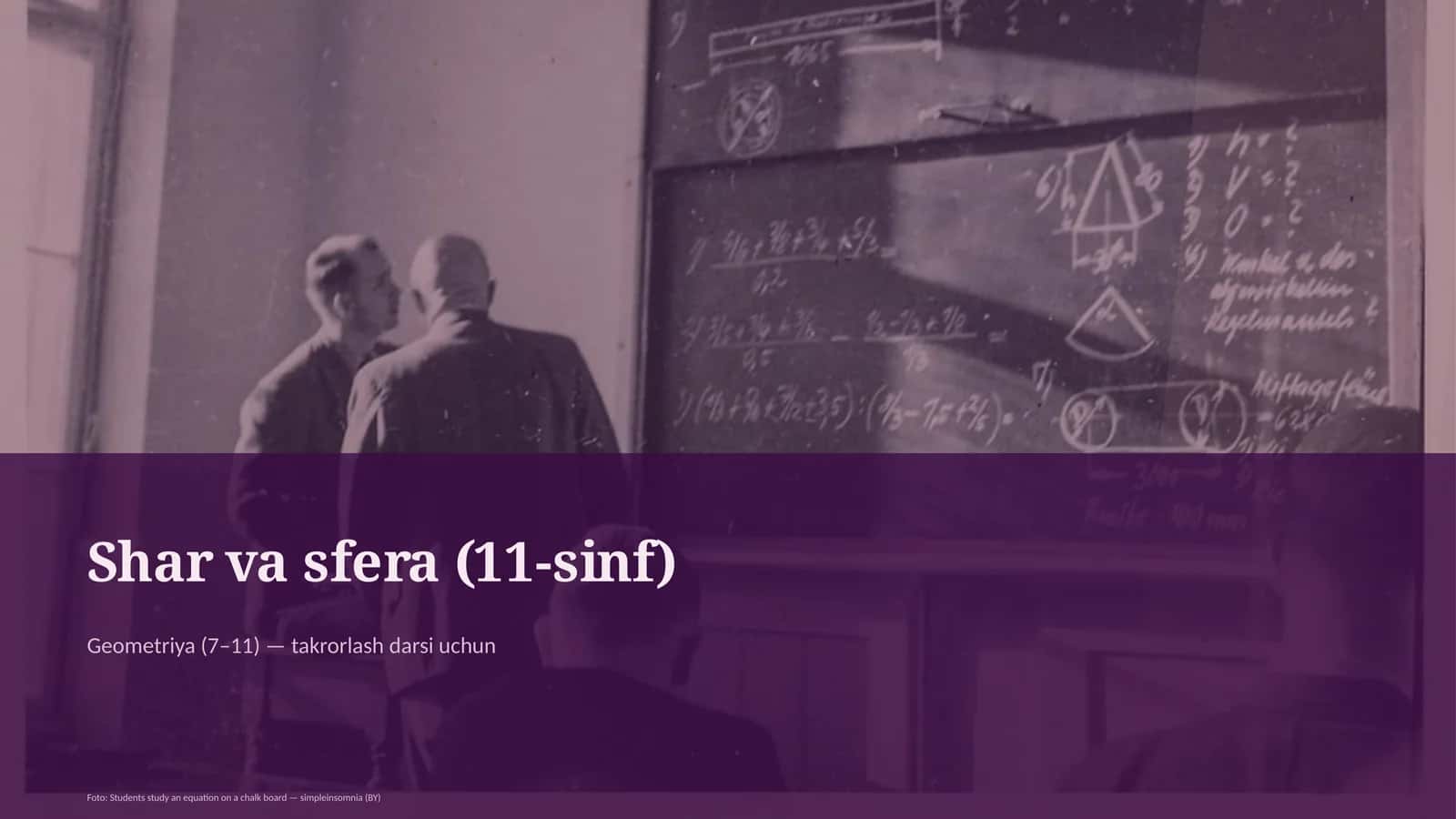 Shar va sfera (11-sinf) 1