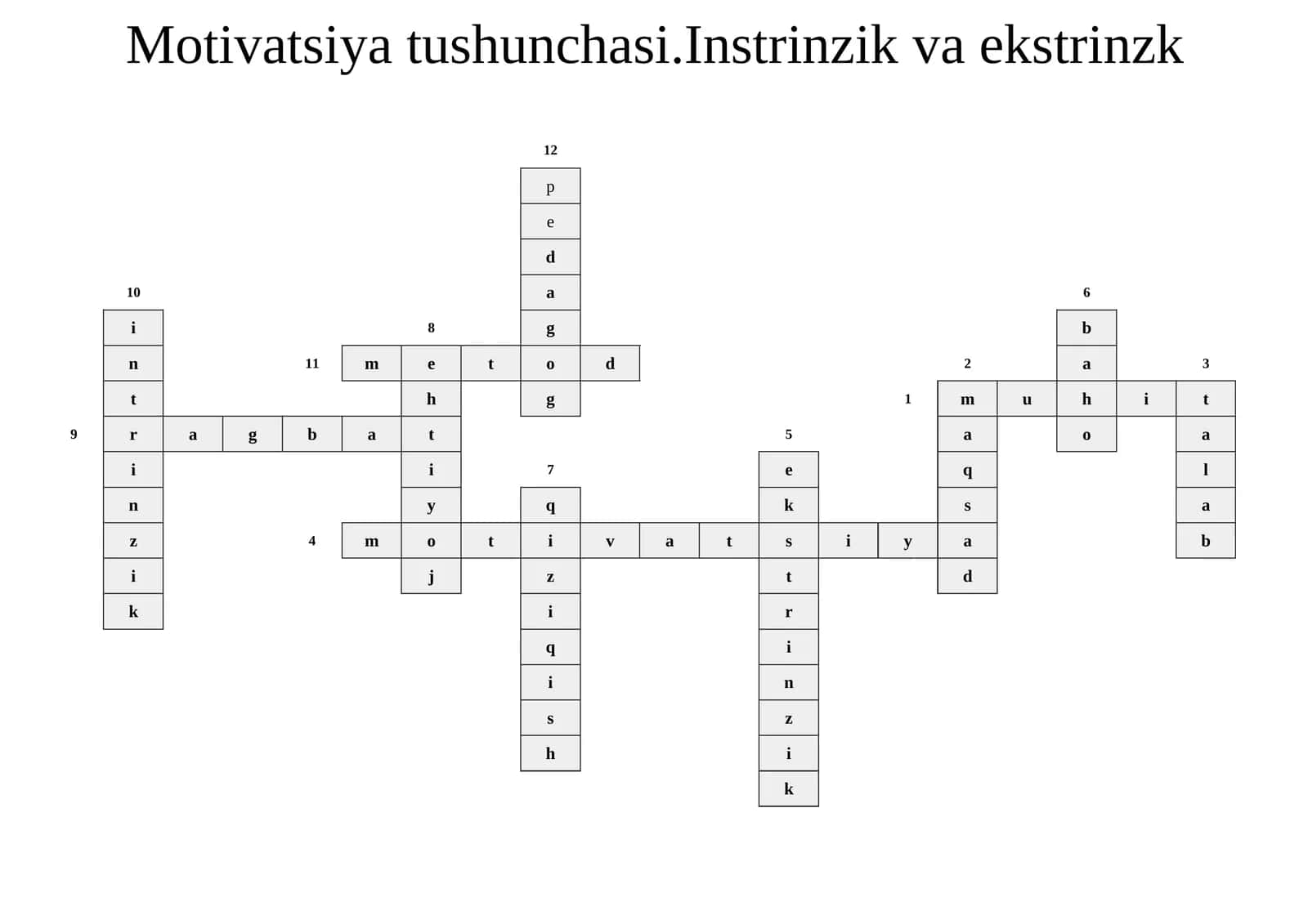 Motivatsiya tushunchasi.Instrinzik va ekstrinzk motivatsiya 1