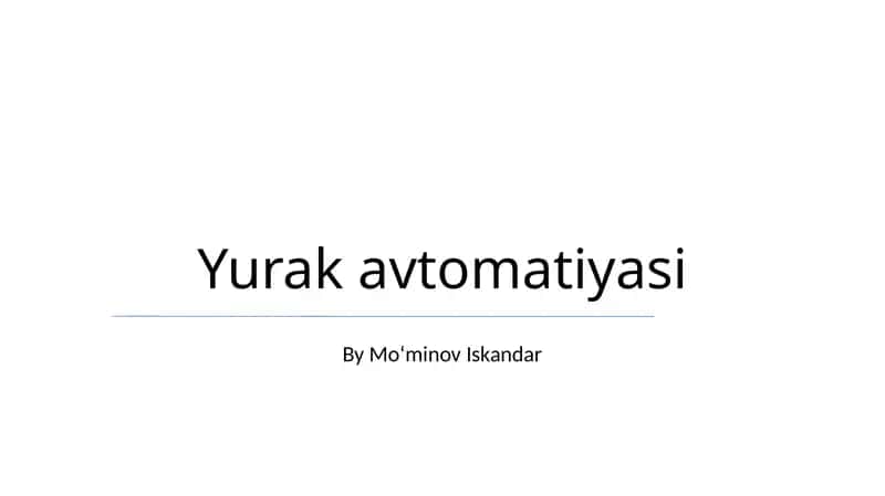 Yurak avtomatiyasi 1