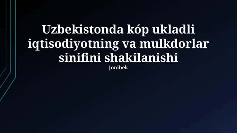 O'zbekistonda ko'p tarmoqli iqtisodiyotning shakllanishi 1