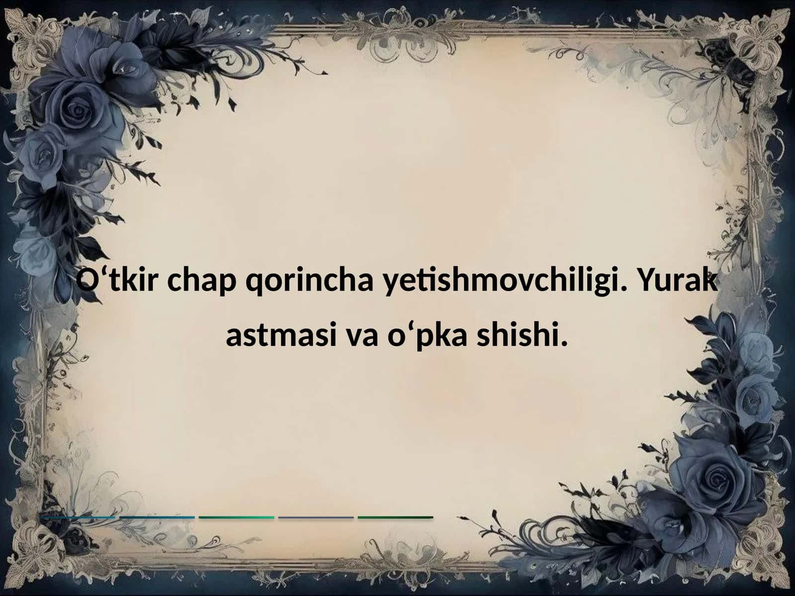 Oʻtkir chap qorincha yetishmovchiligi 1