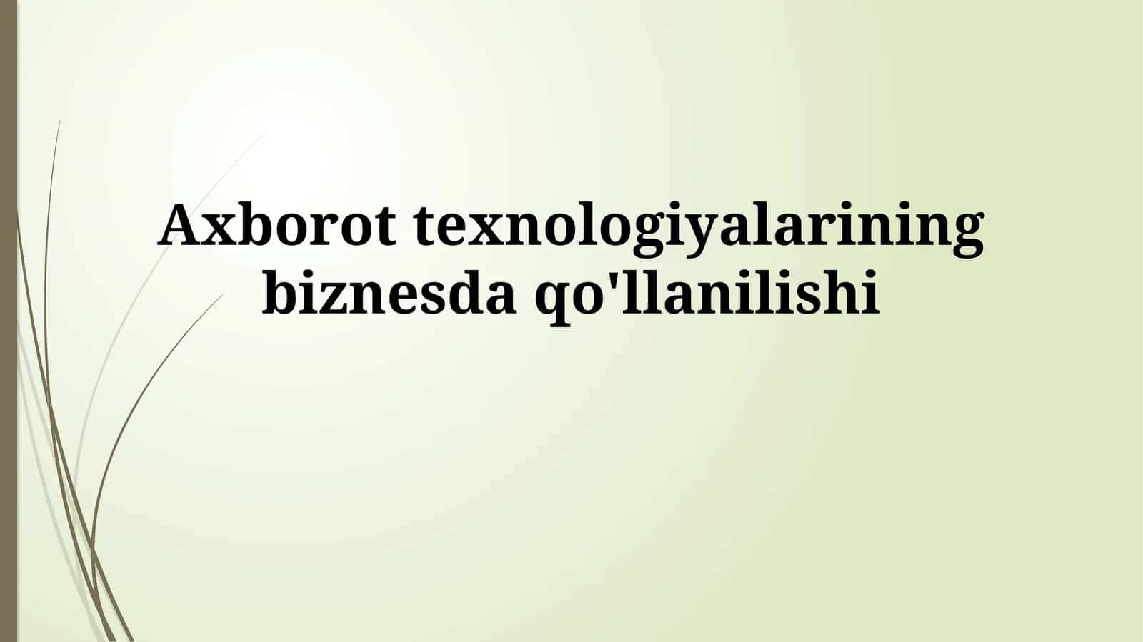 Axborot texnologiyalariningbiznesdaqo'llanilishi 1