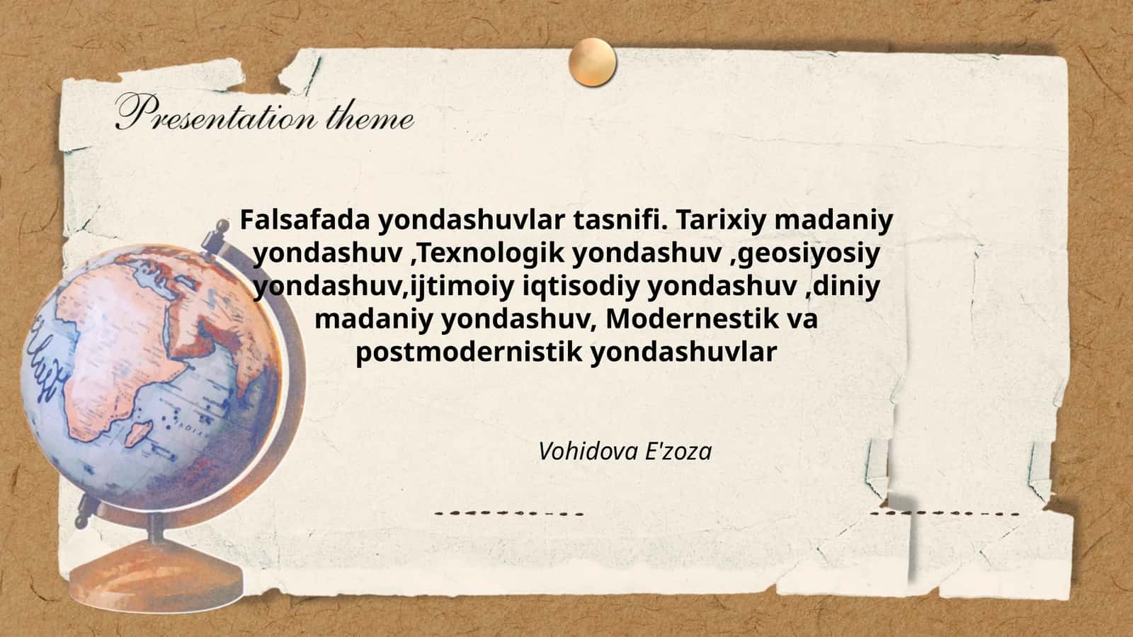 Falsafada yondashuvlar tasnifi 1