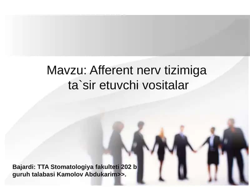 AFFERENT INNERVATSIYAGA TA’SIRETUVCHI DORILAR 1