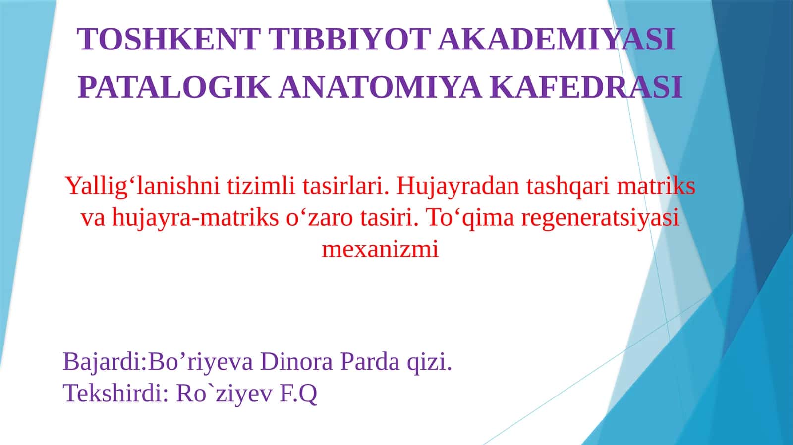 Yallig‘lanish nitizimlari tasirlari 1