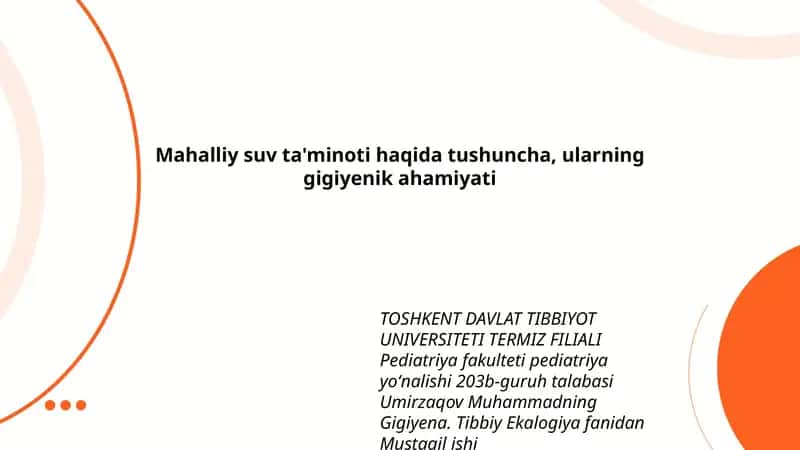 Gigiyena va Tibbiy Ekalogiya 1