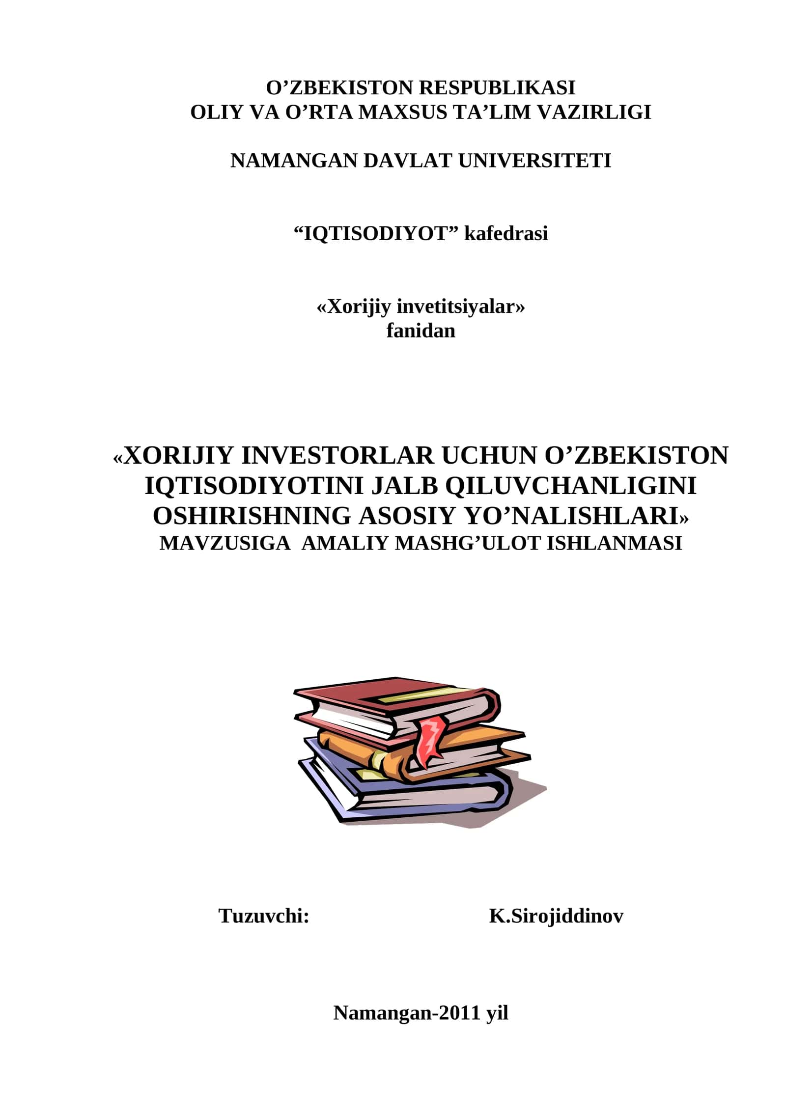Xorijiy investitsiyalar 1