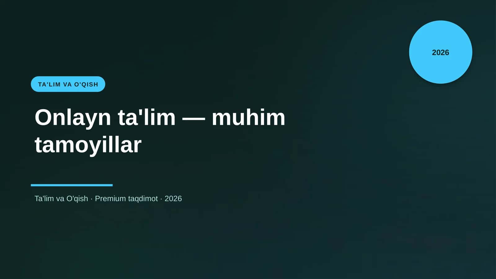 Onlayn ta'lim — muhim tamoyillar 1