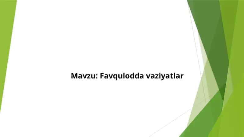 Favqulodda vaziyatlar 1