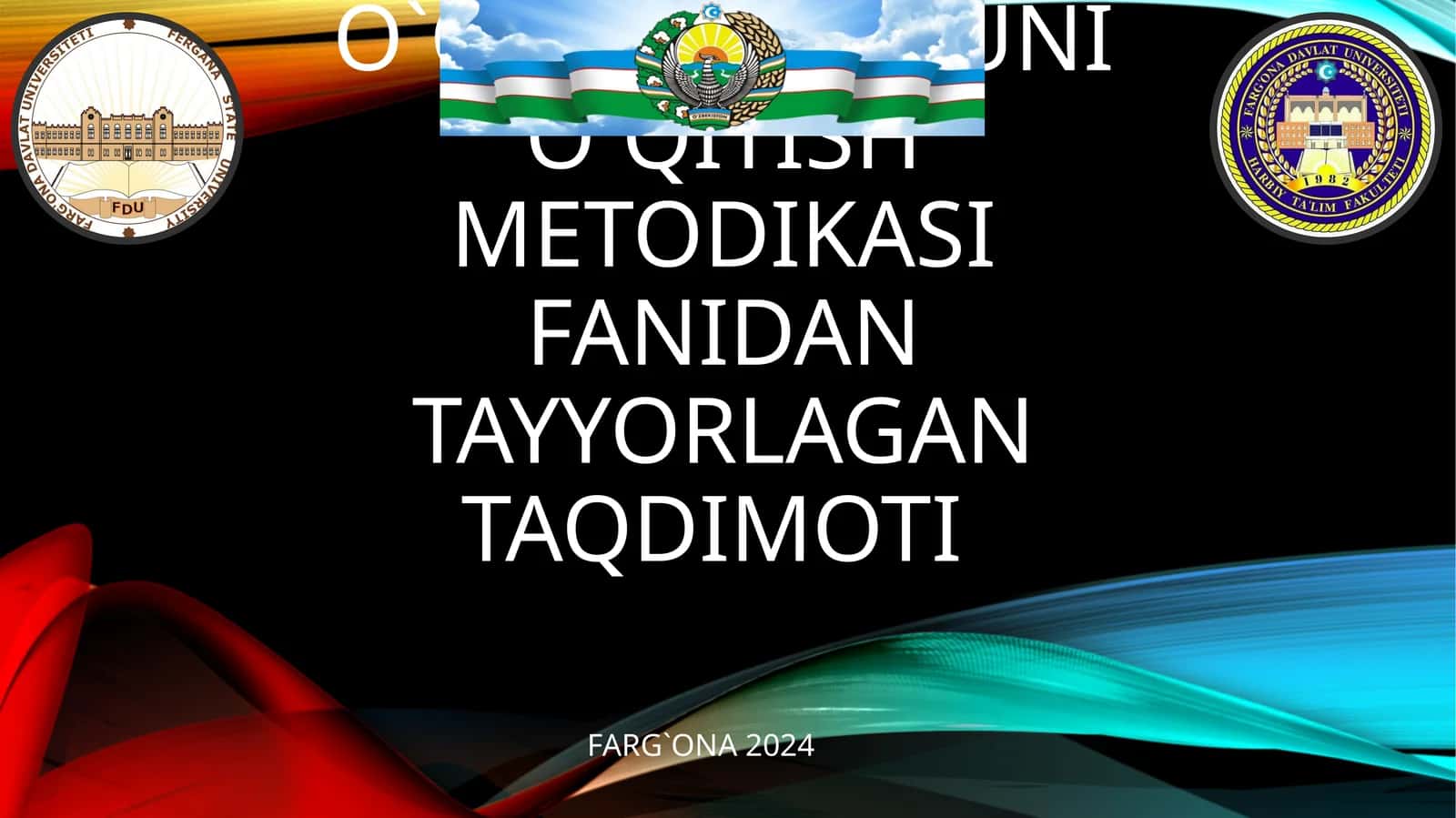 3-KURS 21\131-KURSANTI YIGITALIYEV SARDORBEKNINGO`Q OTISH VA UNI O`QITISH METODIKASI FANIDAN TAYYORLAGAN TAQDIMOTI 1
