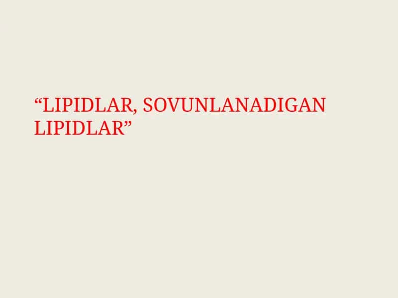 Lipidlar 1
