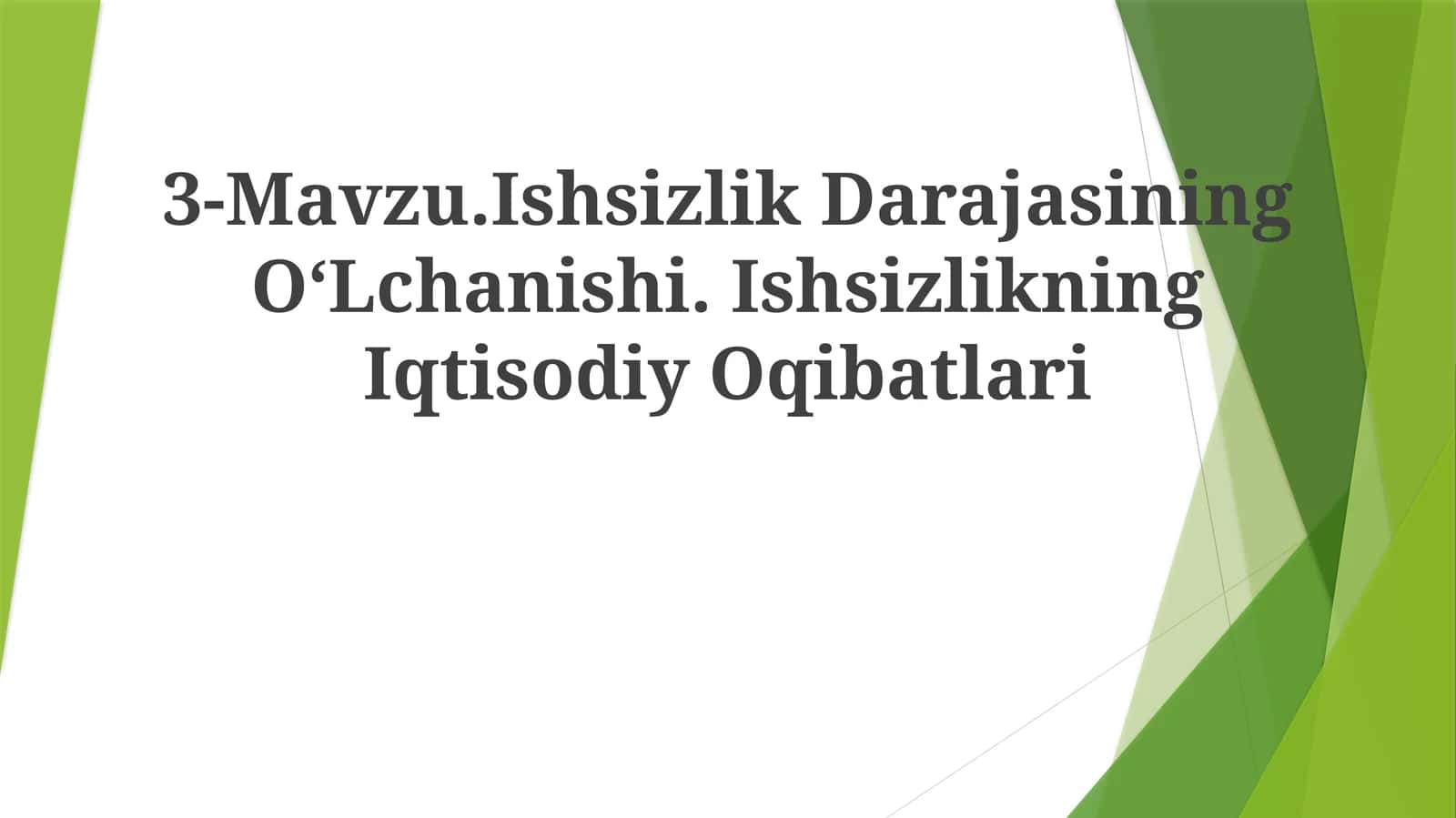 Ishsizlik Darajasining OʻLchanishi 1