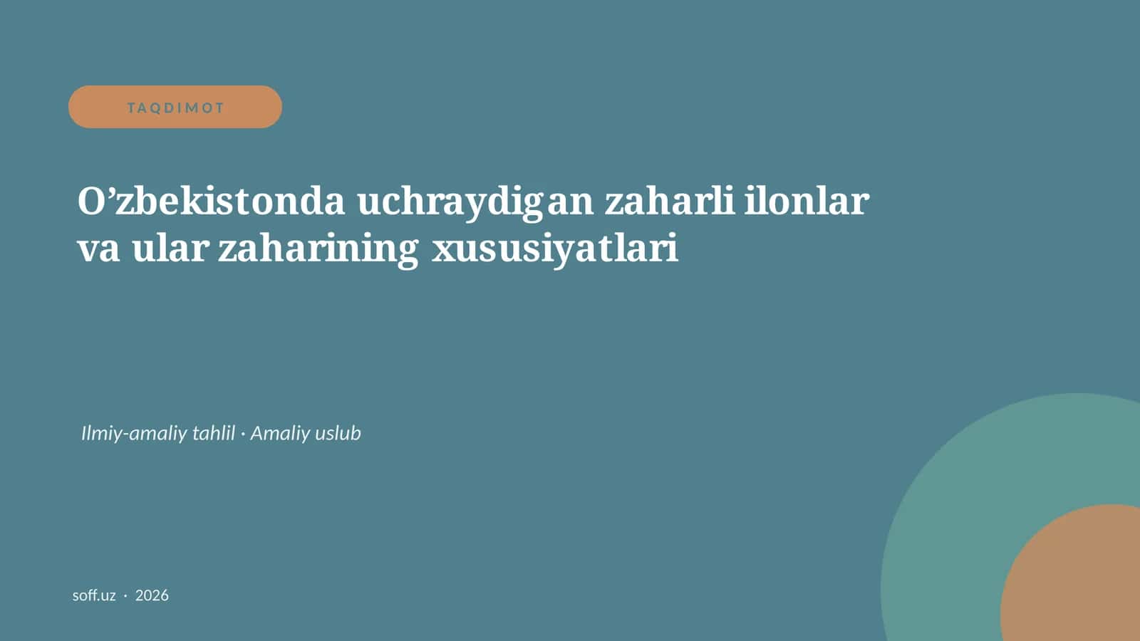 O’zbekistonda uchraydigan zaharli ilonlar va ular zaharining xususiyatlari 1