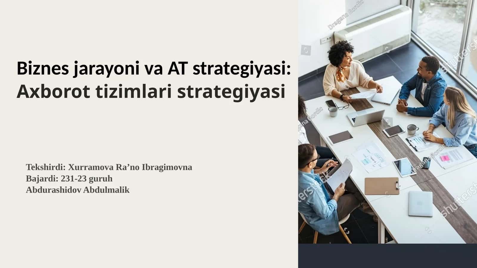 Biznes jarayoni va AT strategiyasi 1