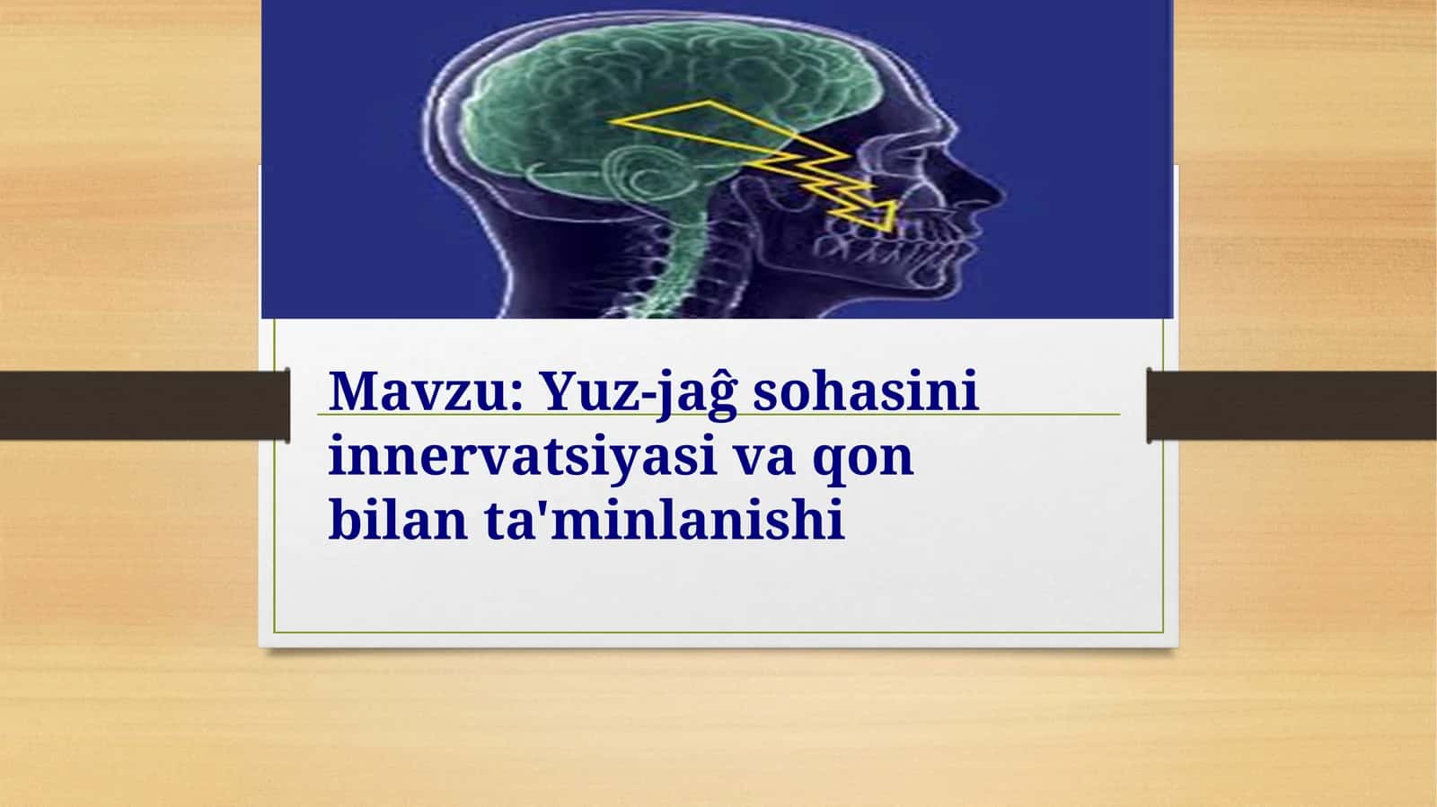 Yuz-jaĝsohasini innervatsiyasi va qon bilan ta'minlanishi 1