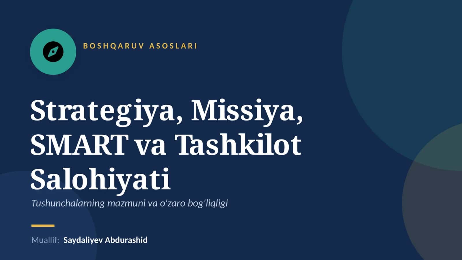 BOSHQARUV ASOSLARI 1