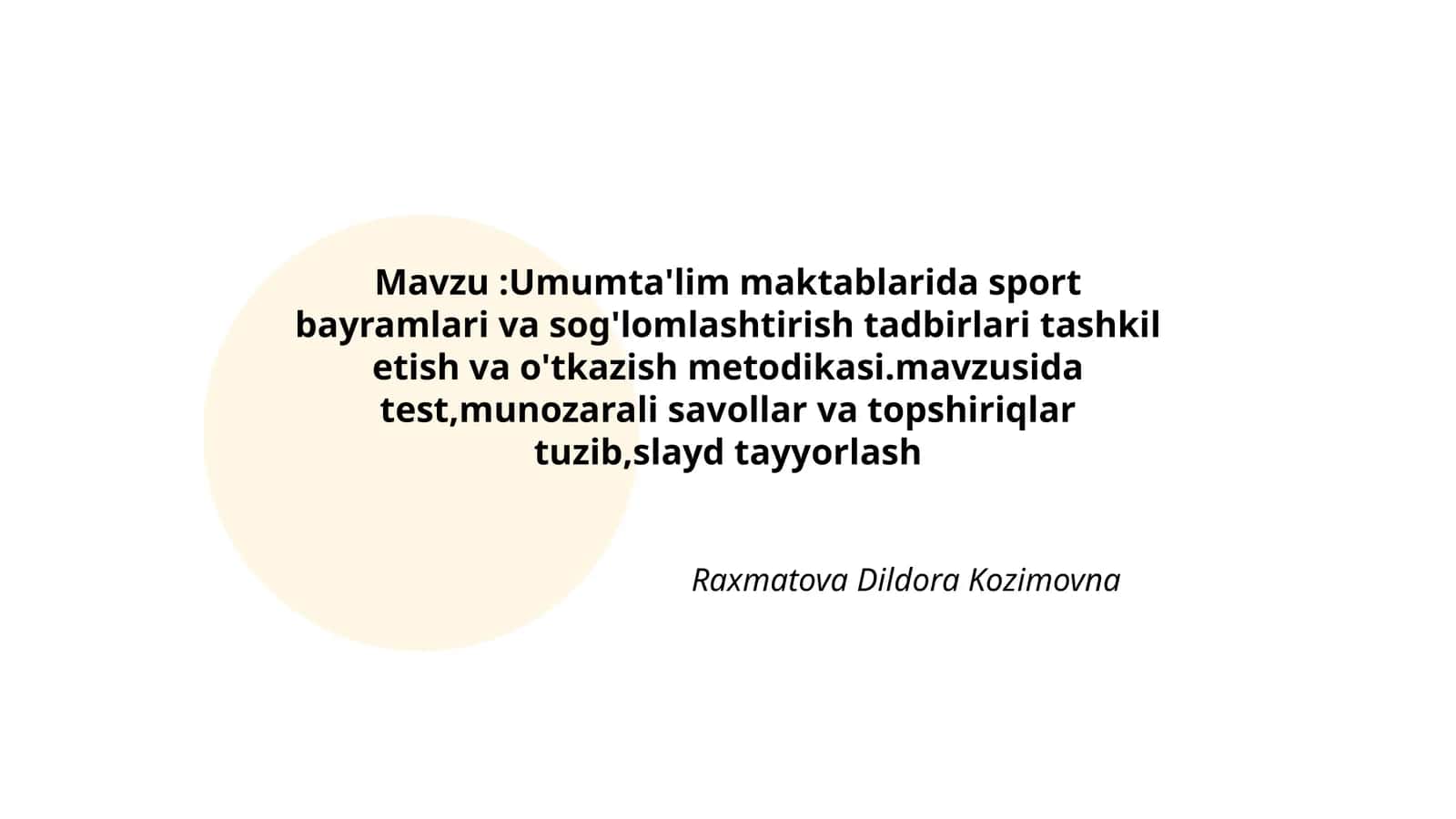 Umumta'lim maktablarida sport bayramlari va sog'lomlashtirish tadbirlari tashkil etish va o'tkazish metodikasi 1