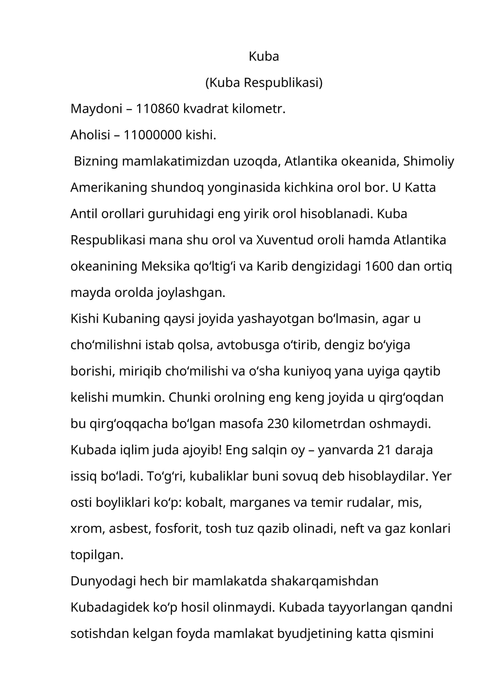 Kuba (Kuba Respublikasi) 1