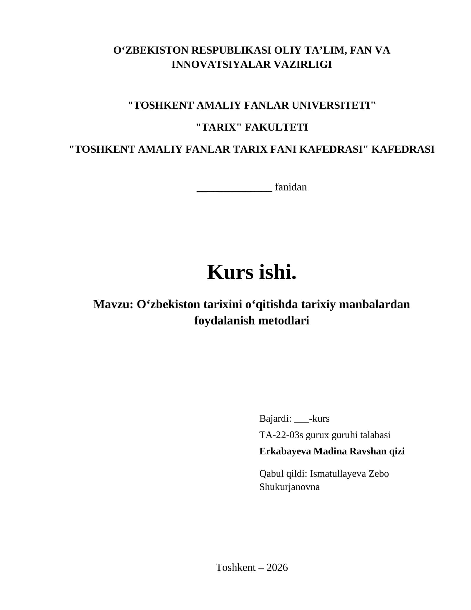 Oʻzbekiston tarixini oʻqitishda tarixiy manbalardan foydalanish metodlari 1