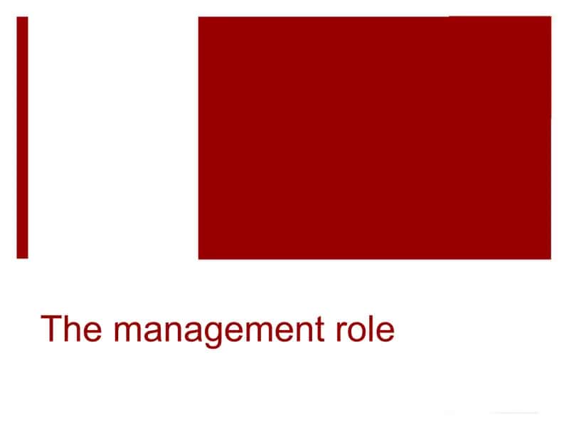 "The management role" 1