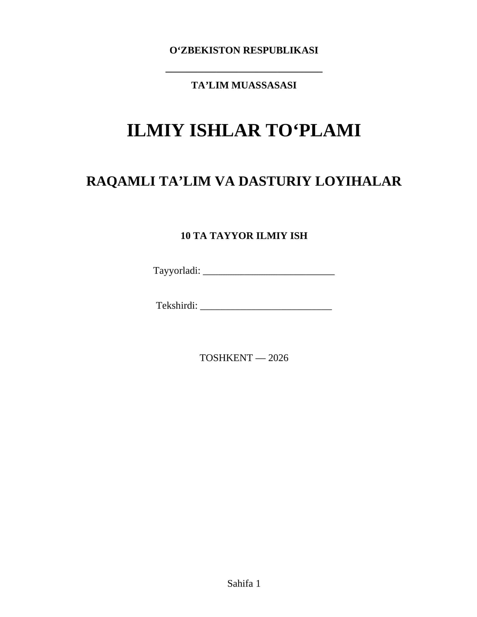 ILMIY ISHLAR TO‘PLAMI 1