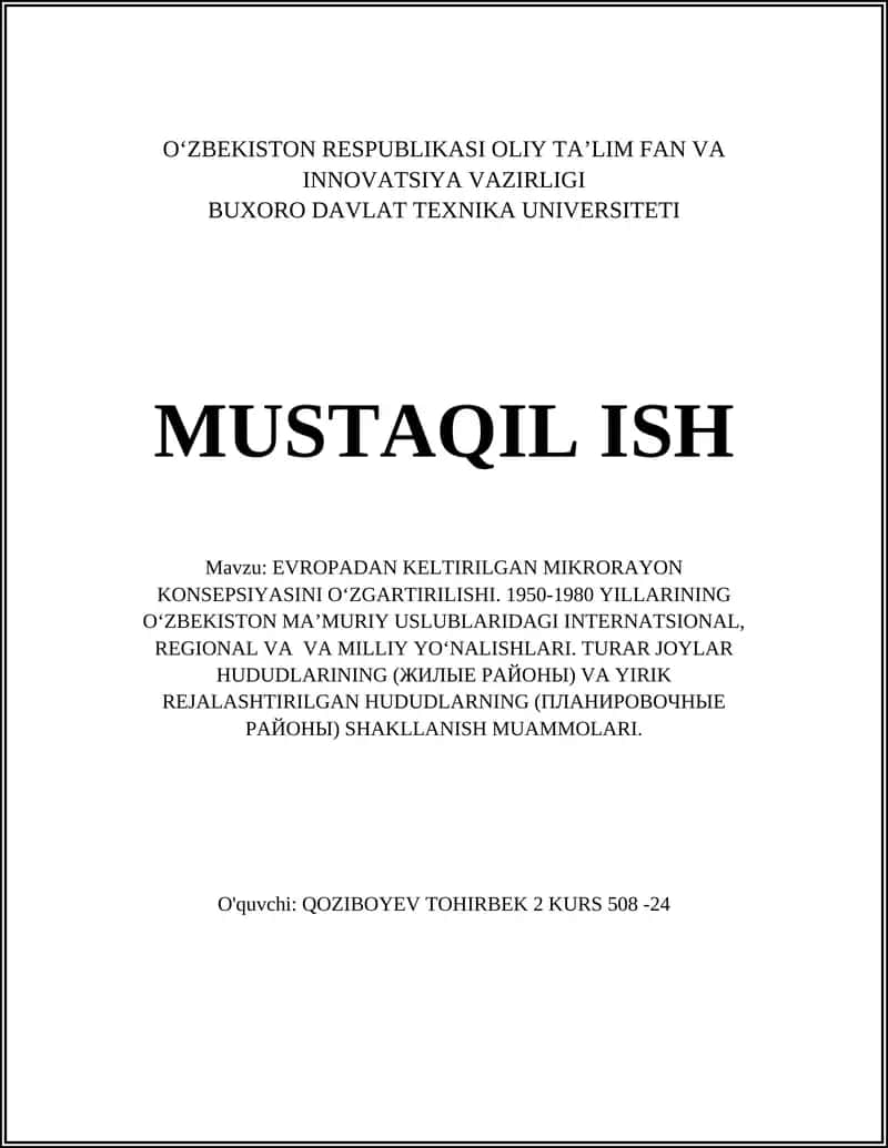 EVROPADAN KELTIRILGAN MIKRORAYON KONSEPSIYASINI O‘ZGARTIRILISHI 1