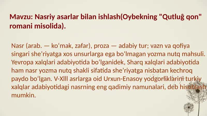 Nasriyasarlarbilanishlash(Oybekning"Qutluĝqon"romanimisolida) 1