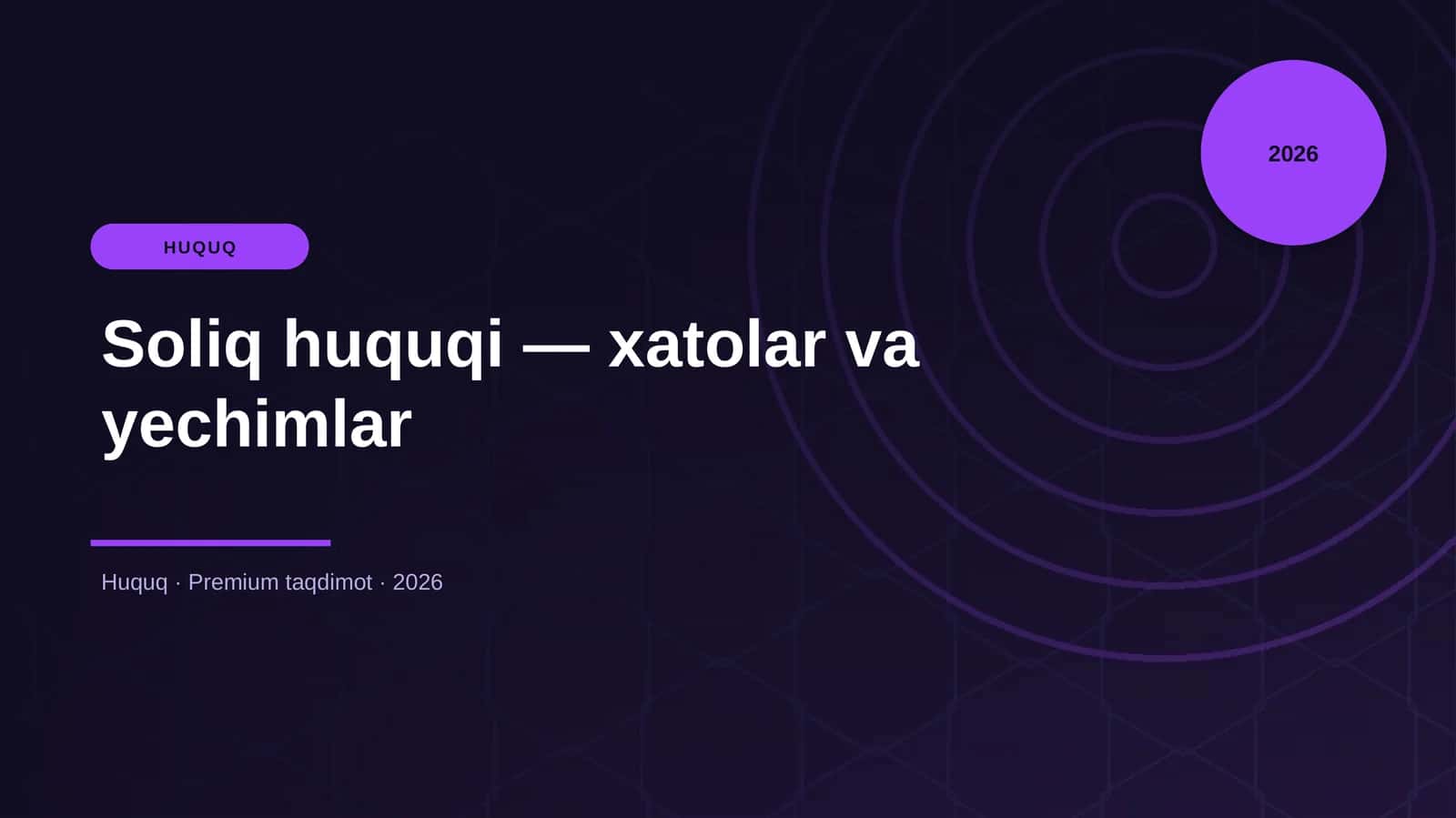 «Soliq huquqi — xatolar va yechimlar» 1