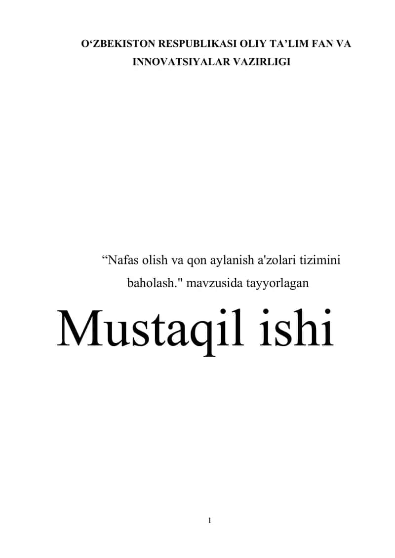 Nafas olish va qon aylanish a'zolari tizimini baholash 1