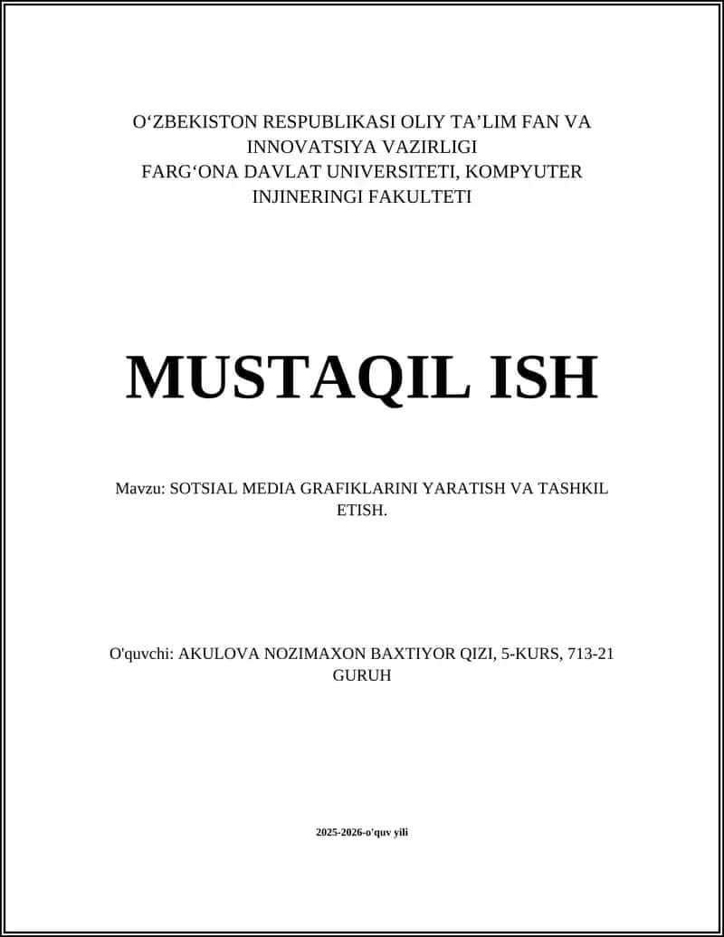 SOTSIAL MEDIA GRAFIKLARINI YARATISH VA TASHKIL ETISH 1