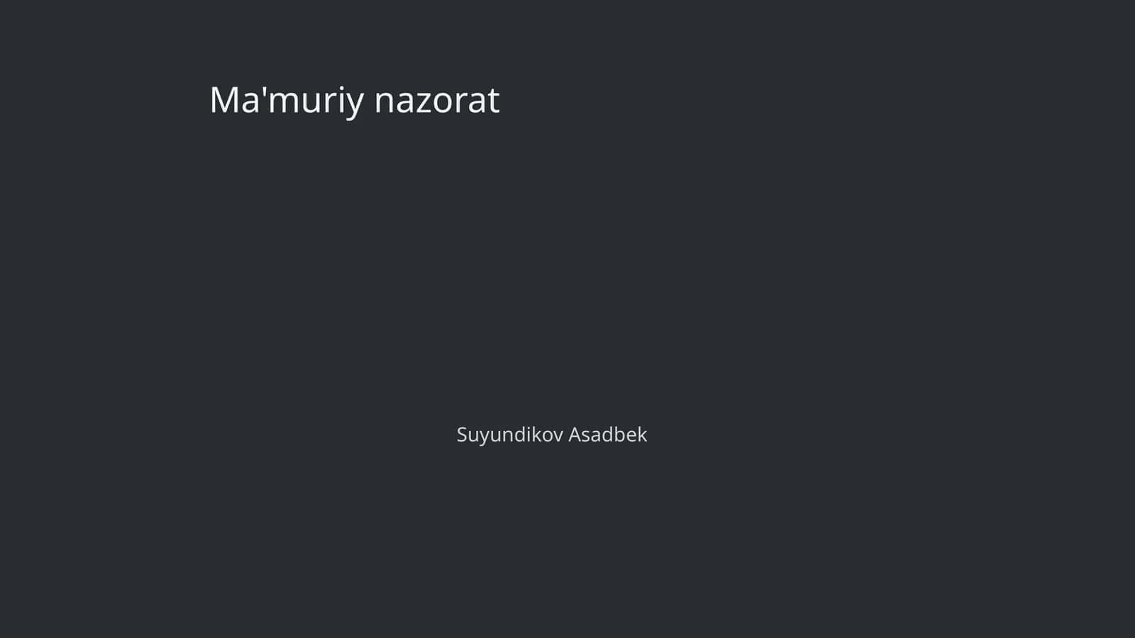 Ma'muriy nazorat 1