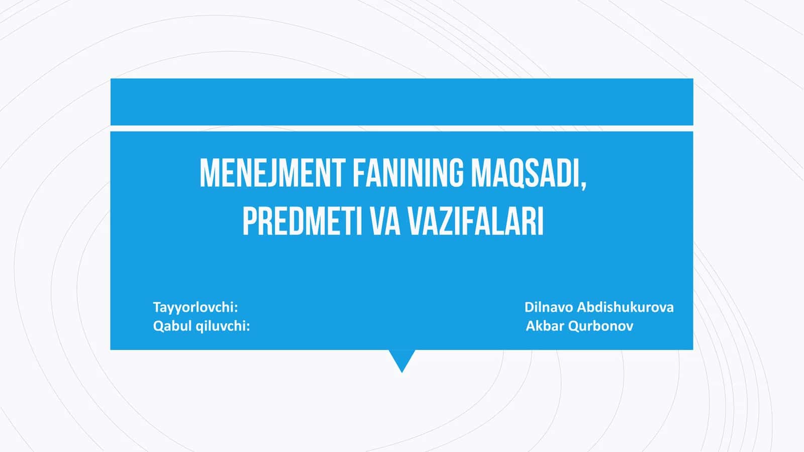 Menejment fanining maqsadi,predmeti va vazifalari 1