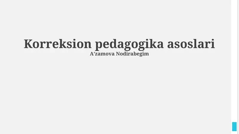 Korreksion pedagogika asoslari 1