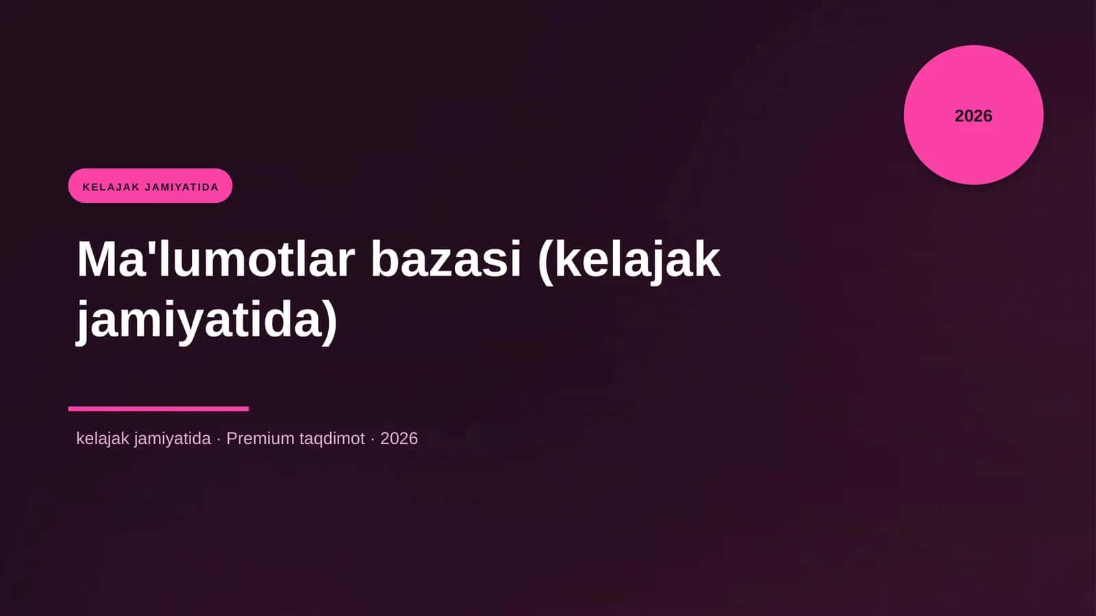 Ma'lumotlar bazasi (kelajak jamiyatida) 1