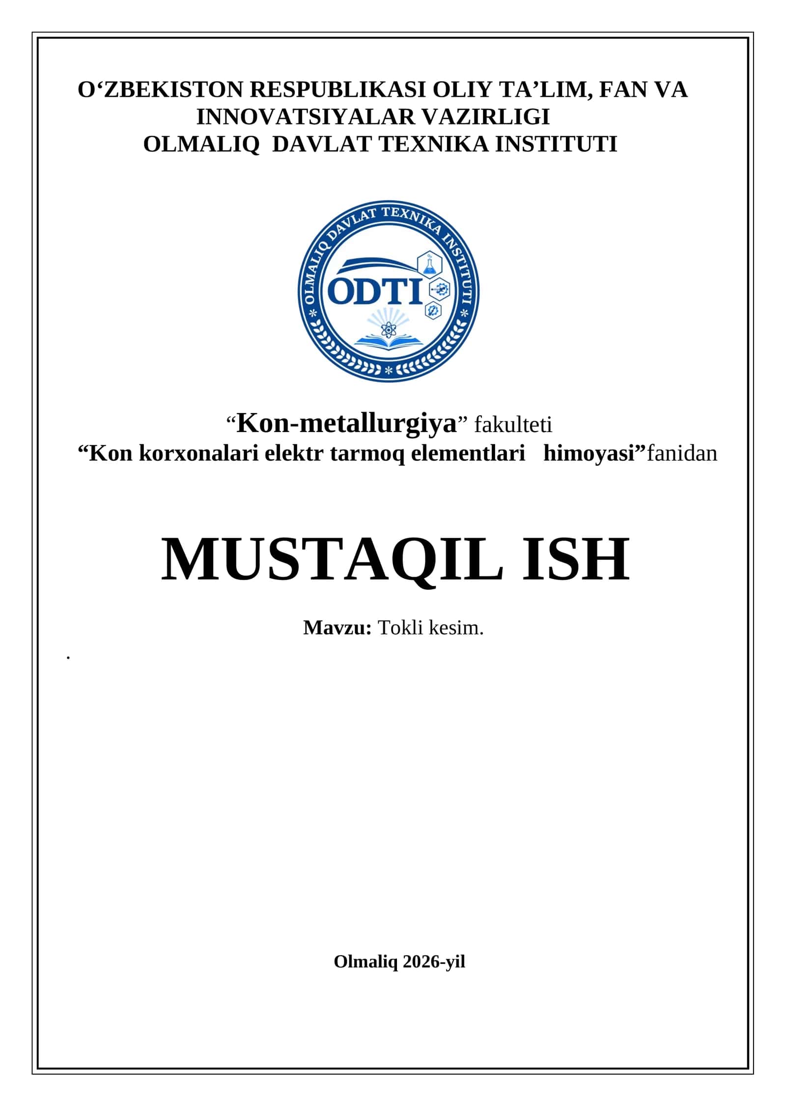 Tokli kesim 1