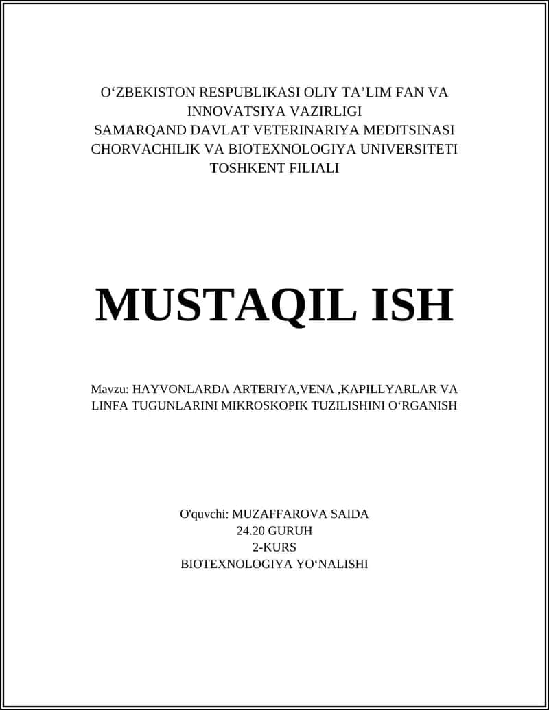Arteriyalar devorining mikroskopik qatlamlari 1