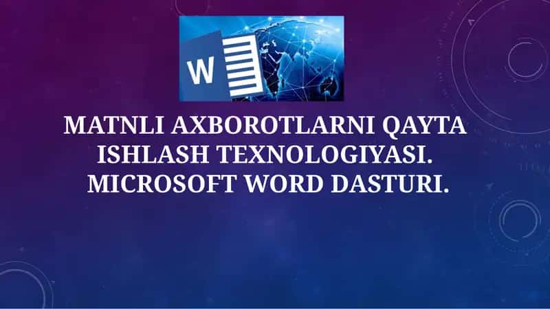 Microsoft Word dasturi 1