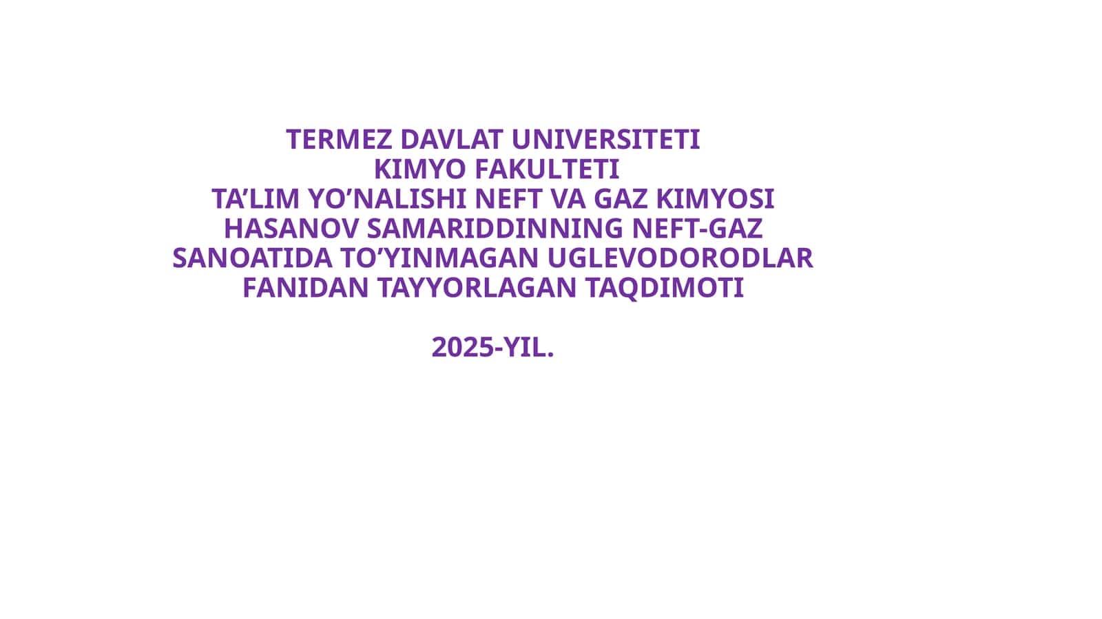 NEFT UGLEVODORODLARINING ASOSIY SINFLARI 1