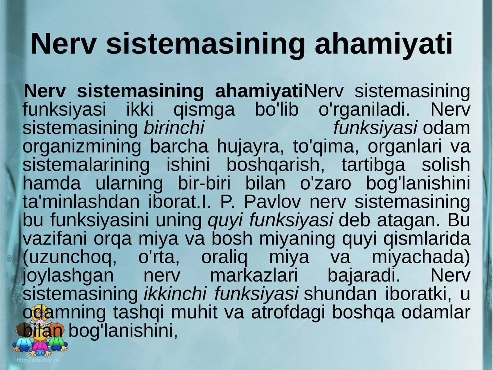 Nerv sistemasining ahamiyati 1