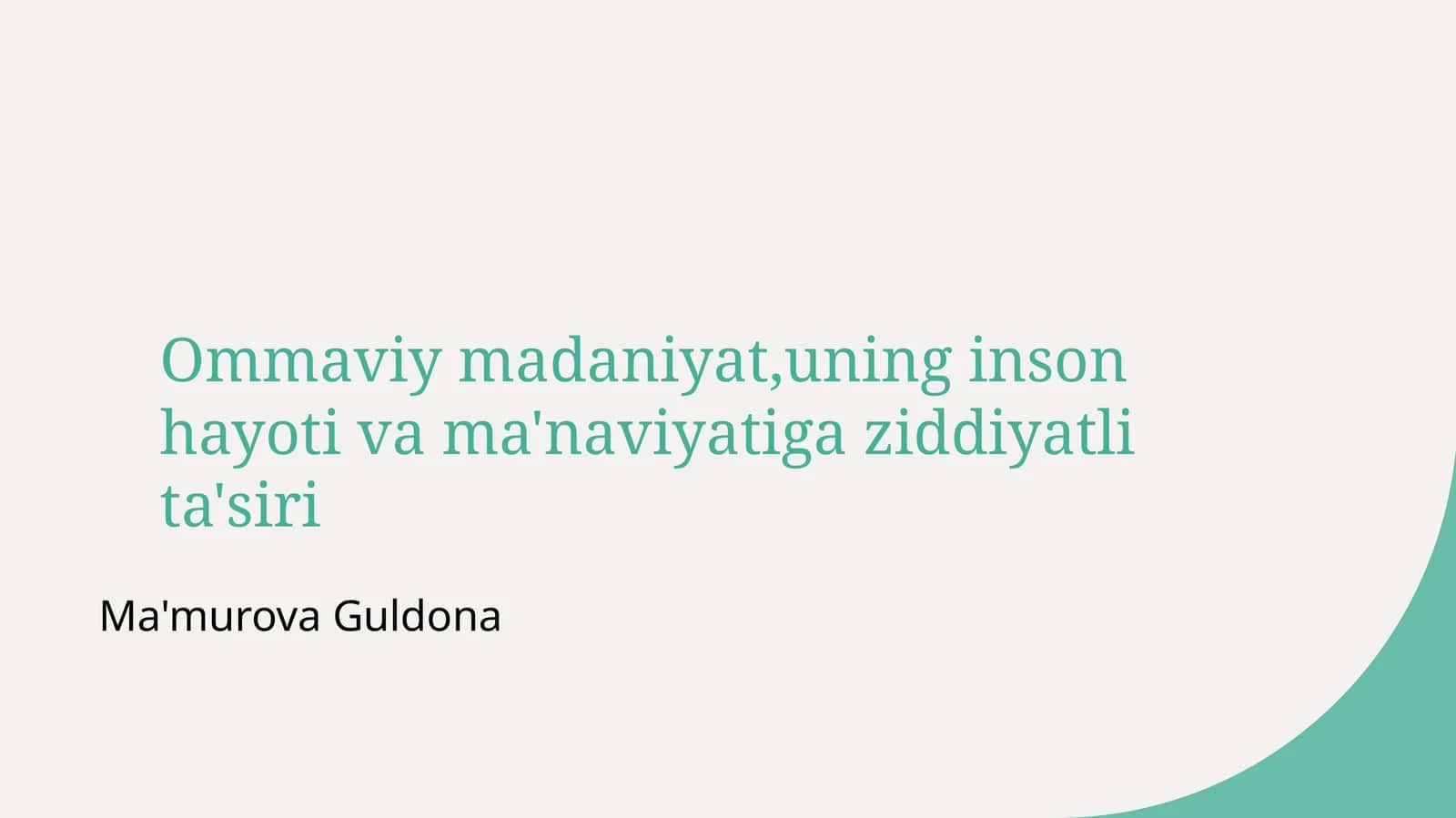 Ommaviy madaniyat,uning inson hayoti va ma'naviyatiga ziddiyatli ta'siri 1