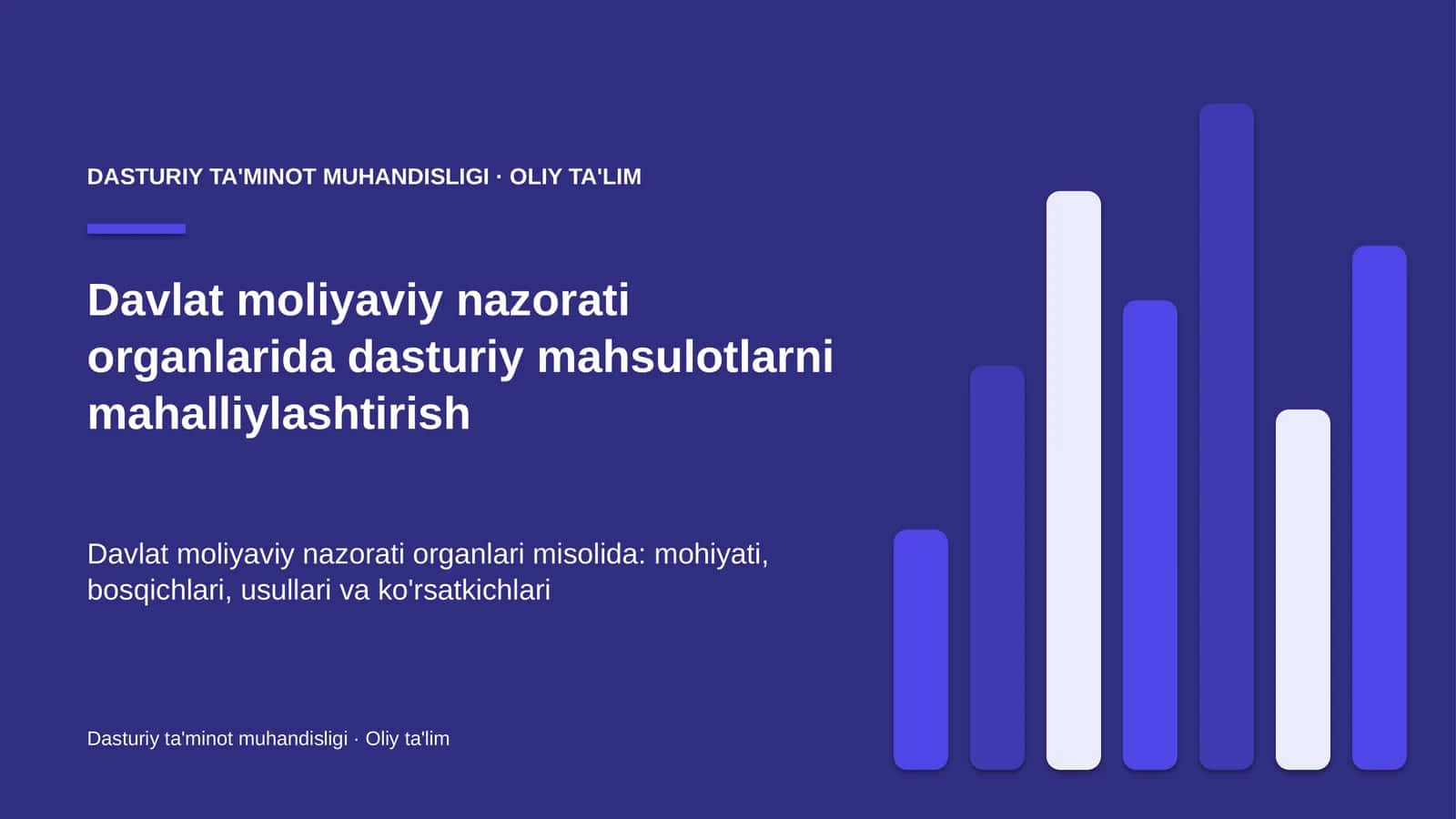 Davlat moliyaviy nazorati organlarida dasturiy mahsulotlarni mahalliylashtirish 1