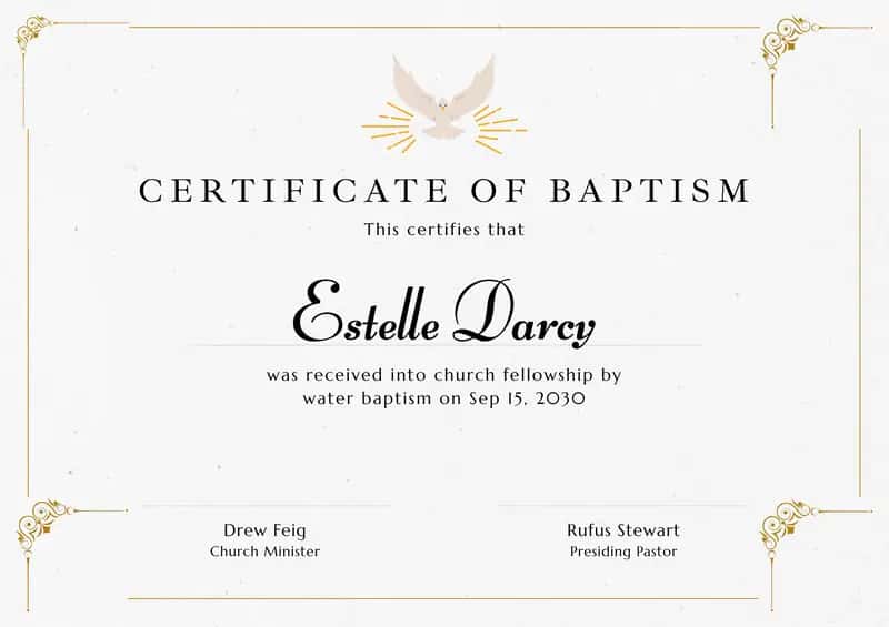 CERTIFICATE OF BAPTISM 1