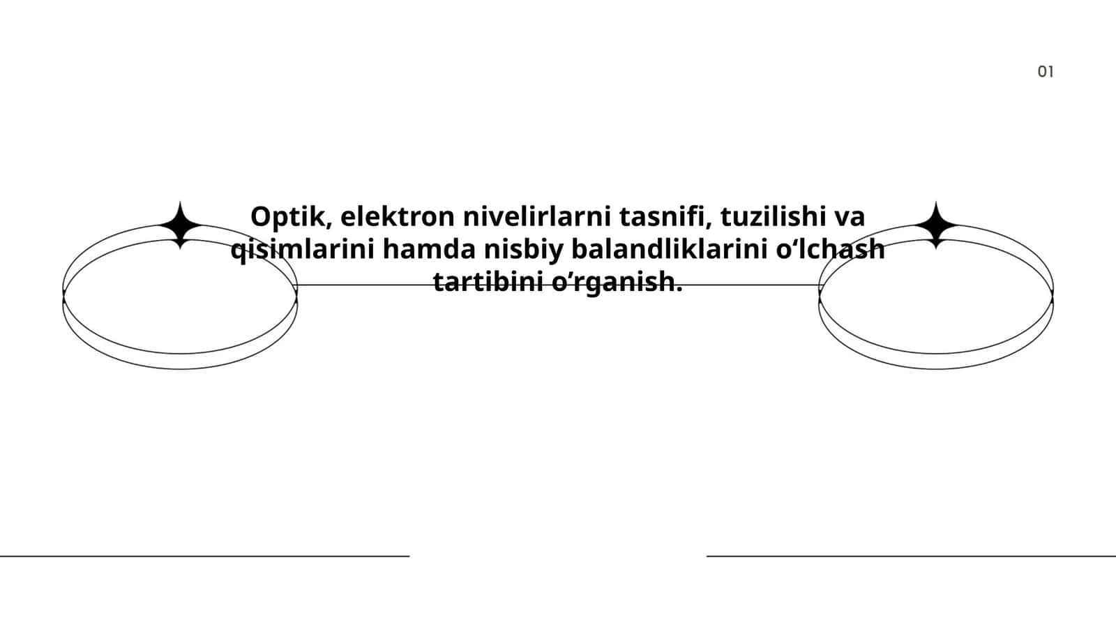 Optik, elektron nivelirlarni tasnifi, tuzilishi va qisimlarini hamda nisbiy balandliklarini o‘lchash tartibini o’rganish 1