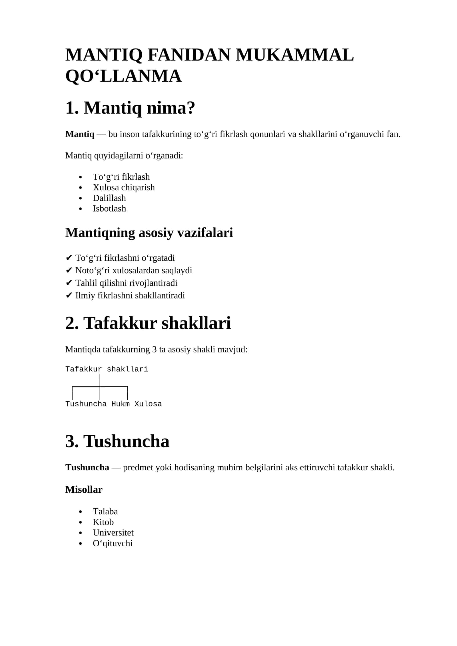Mantiq fanidan mukammal qo‘llanma 1