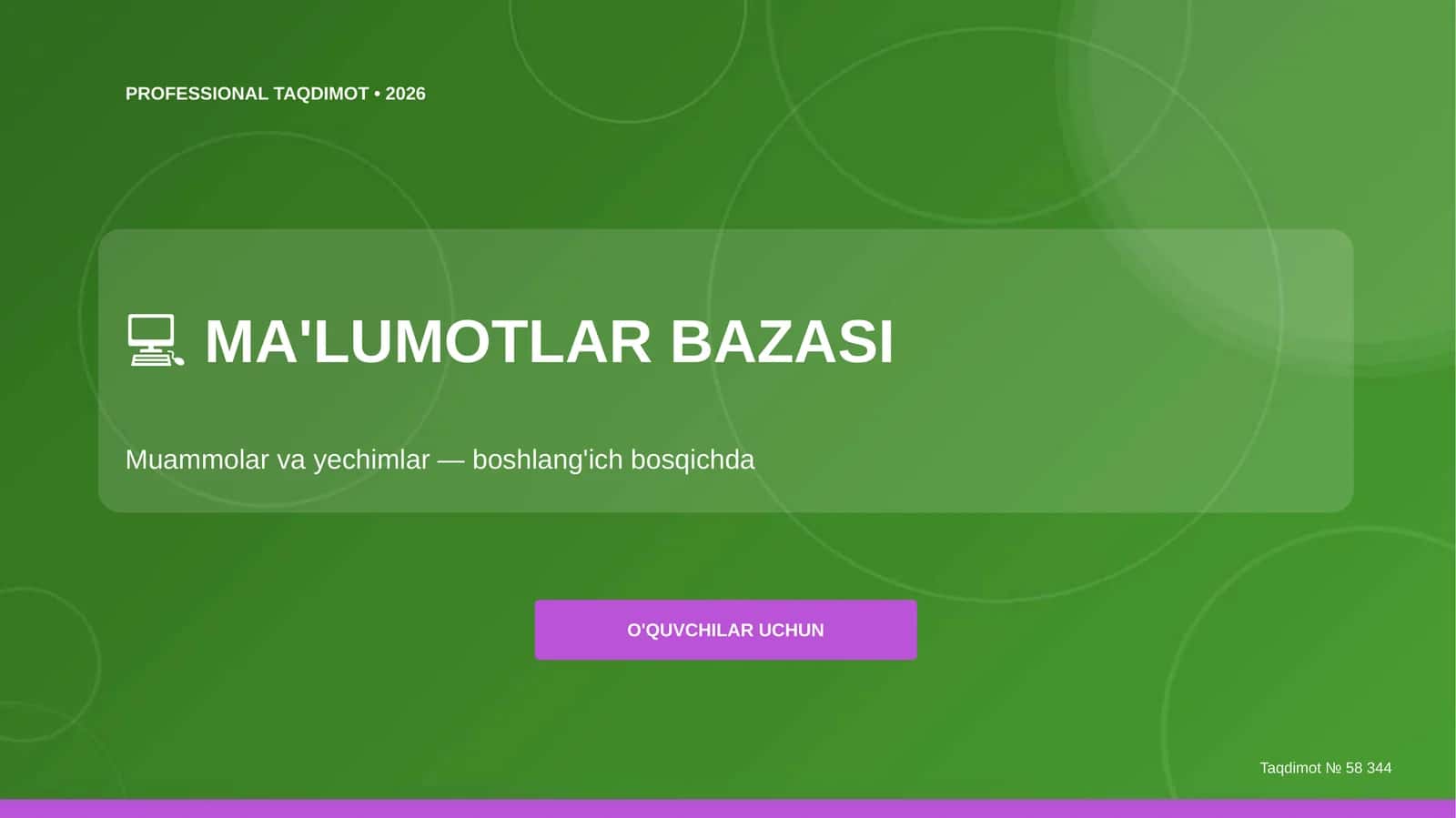 PROFESSIONAL TAQDIMOT • 2026 1